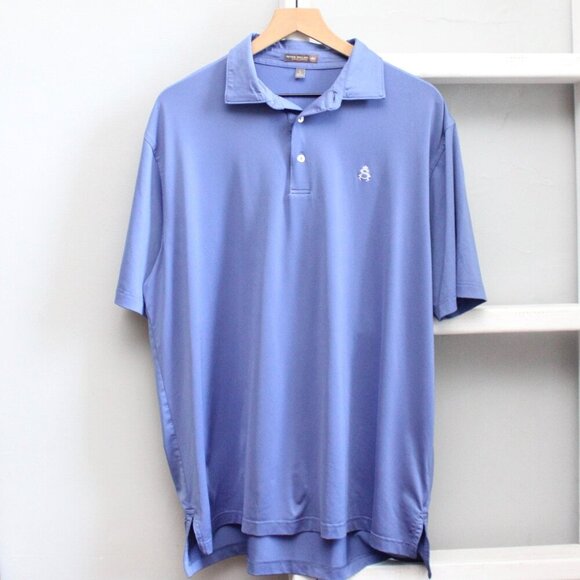 Peter Millar Men's Blue Summer Comfort Logo Embroidered Polo Shirt Size Large - Picture 1 of 4